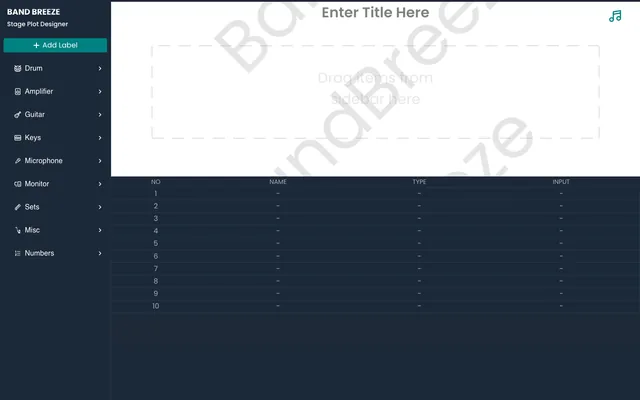 Band Breeze: The Stage Plot Designer